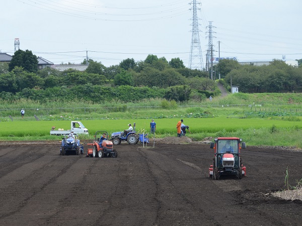 2022年度 鹿室農家親睦会の皆さんの協力を得て鹿室のコスモス畑にコスモスの種を蒔くときの様子 写真17枚目